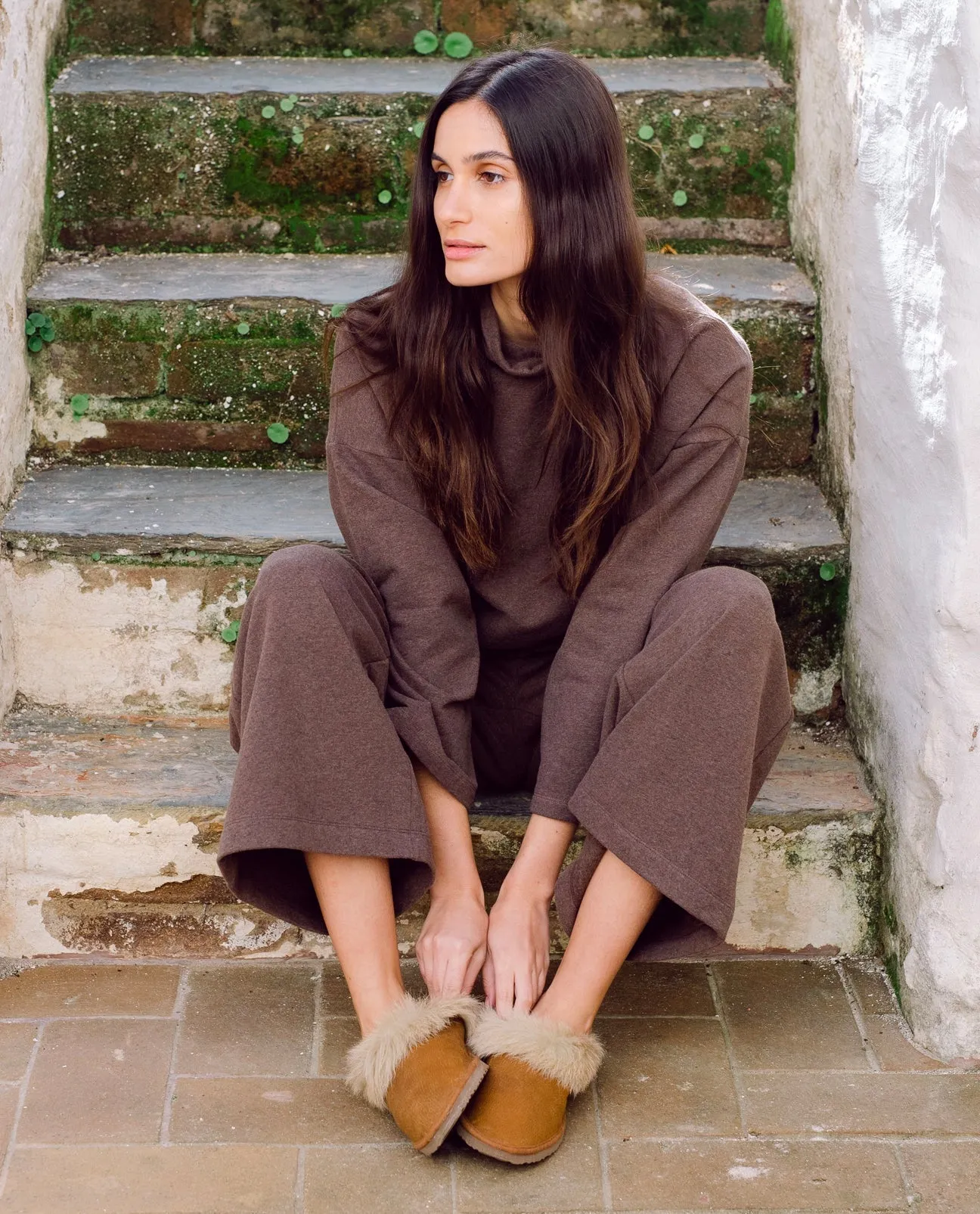 Winona Organic Cotton Trousers In Brown Marl S