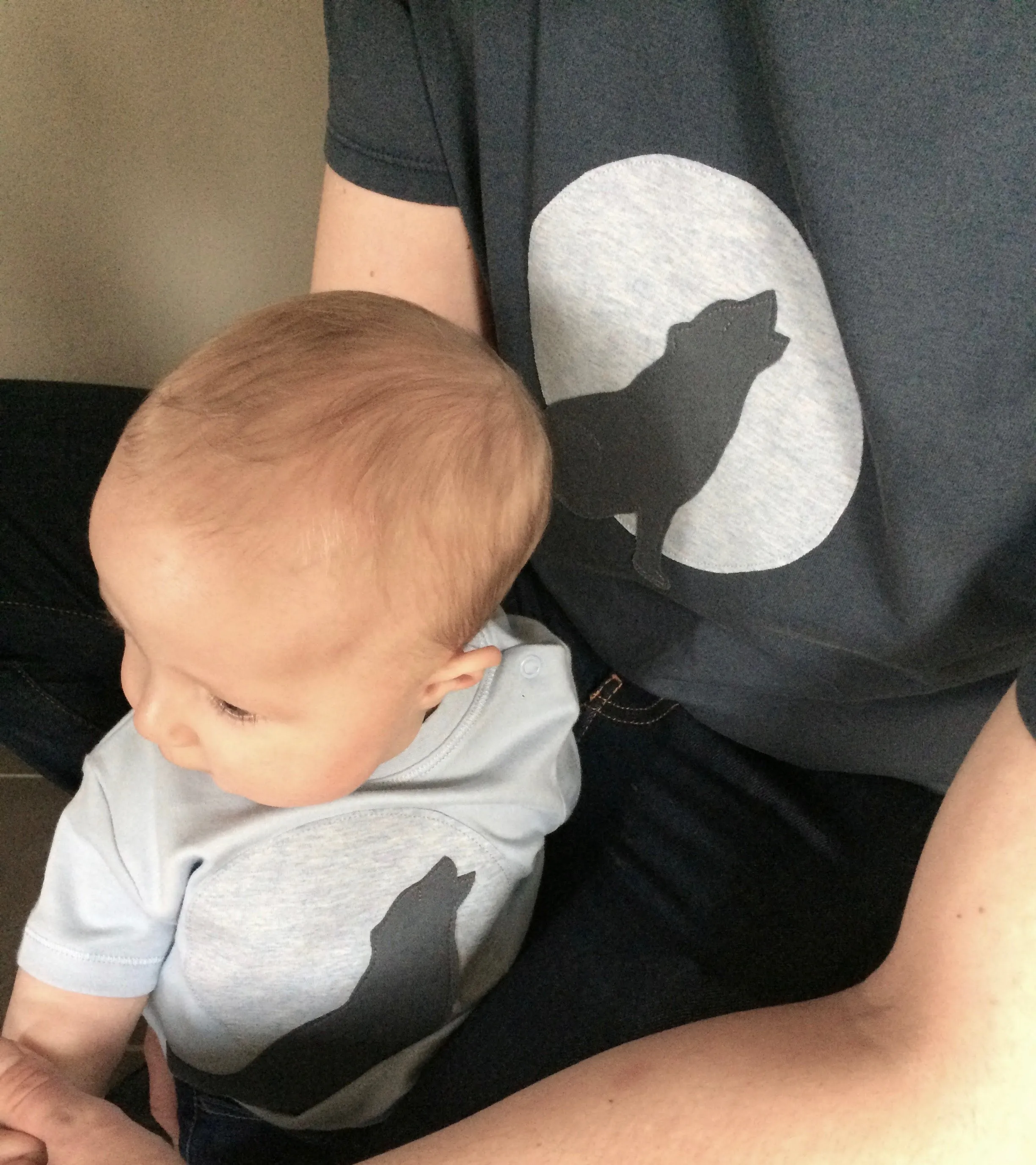 Wolf Applique T-shirt - unisex - Washed Navy