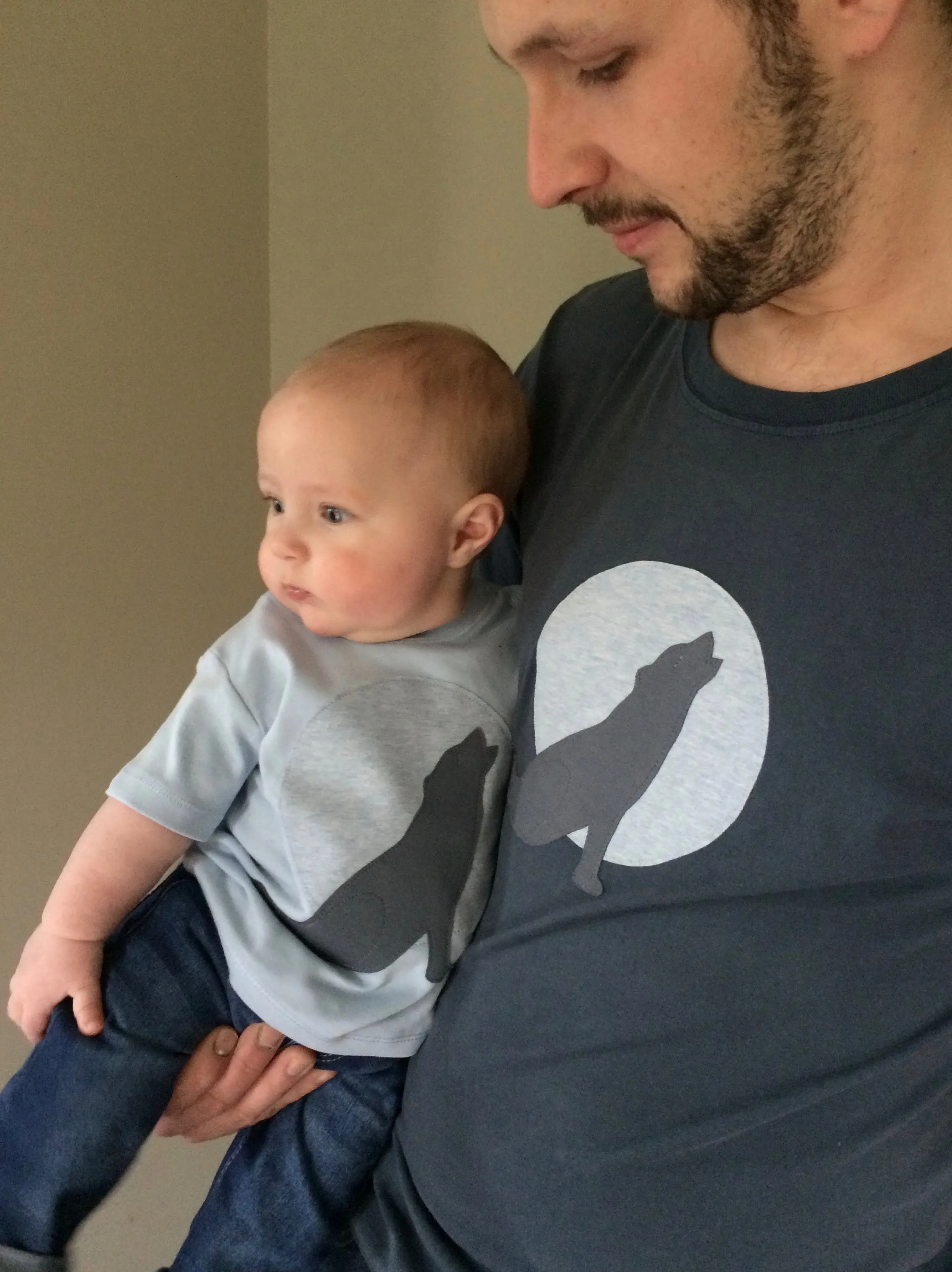 Wolf Applique T-shirt - unisex - Washed Navy