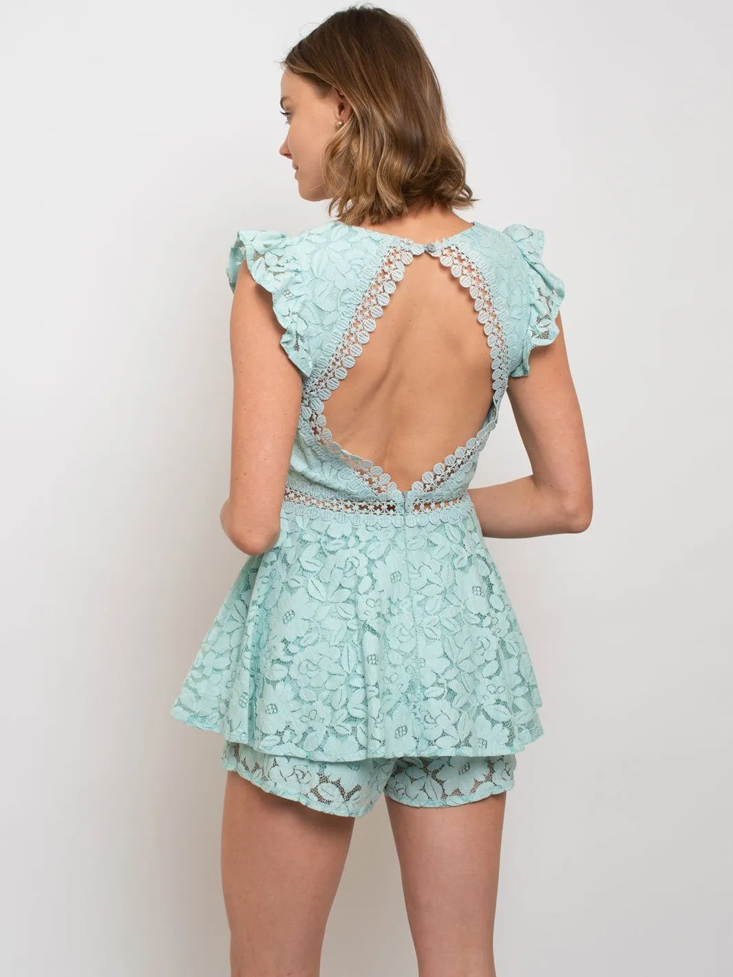 WOMEN'S FLORAL LACE ROMPER