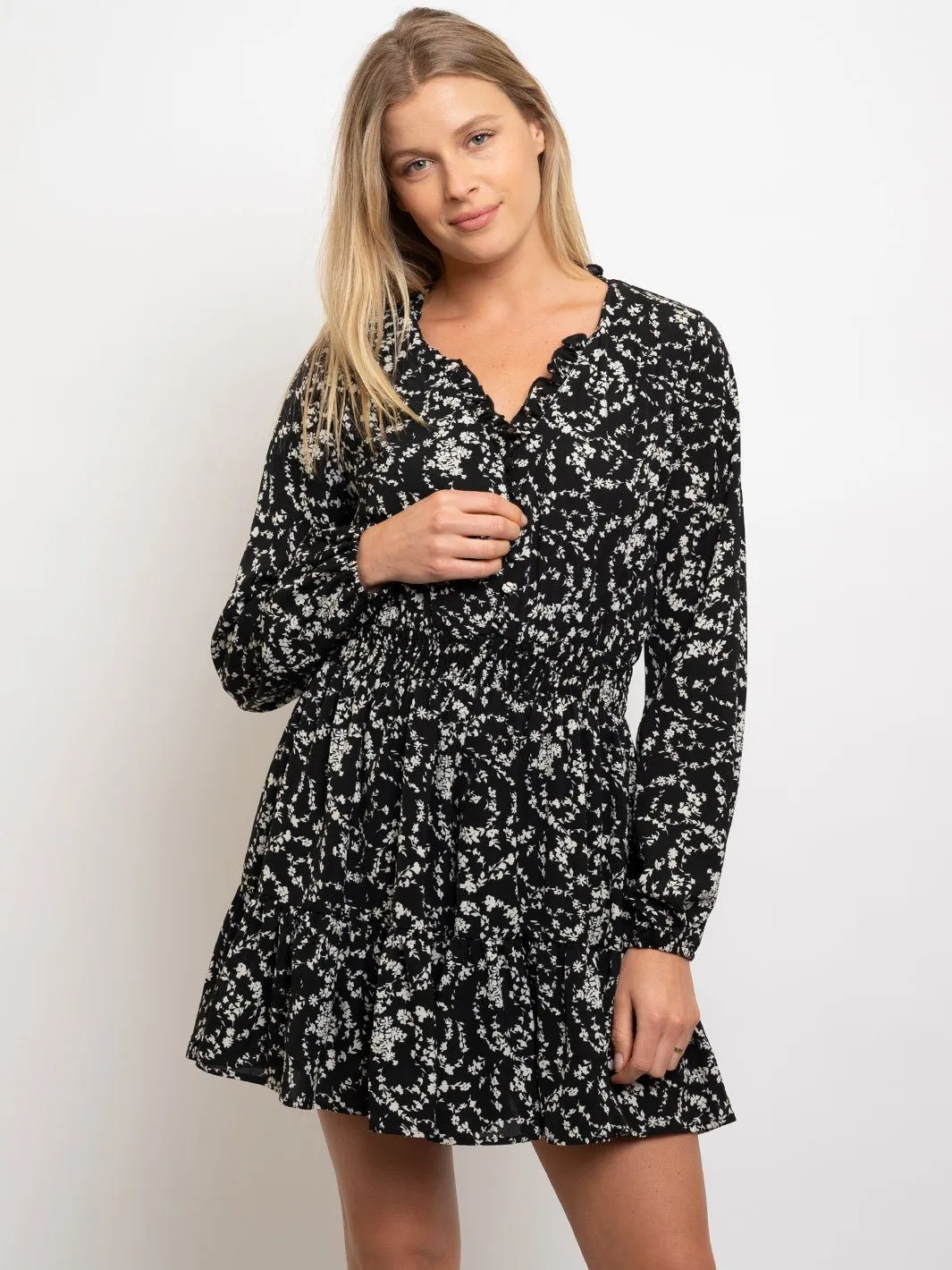 WOMEN'S LONG SLEEVE FLORAL ROMPER