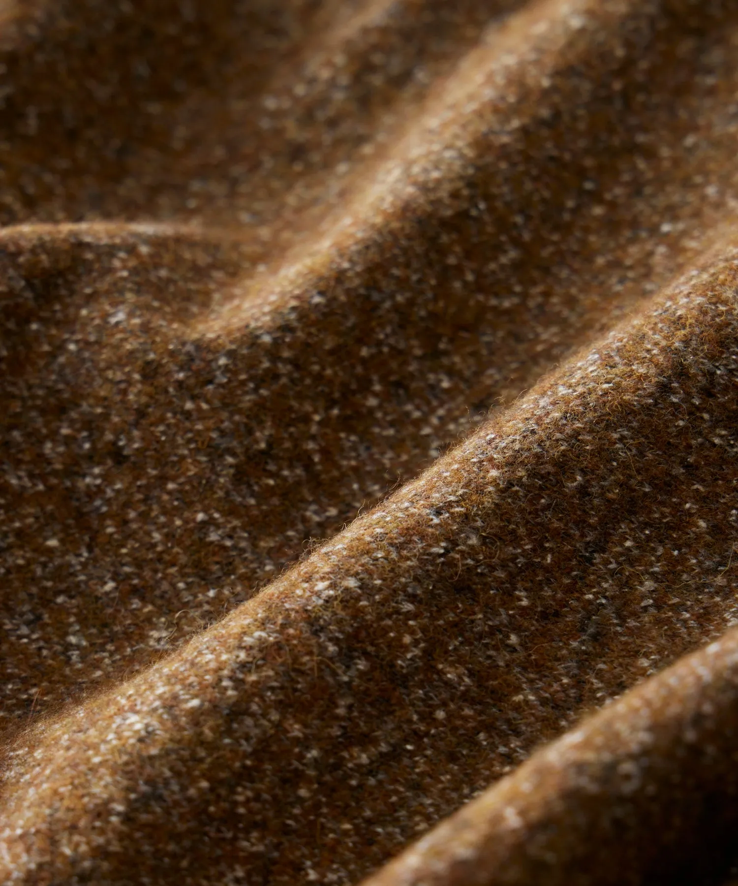 Wool-Silk Knit Polo in Leather Brown