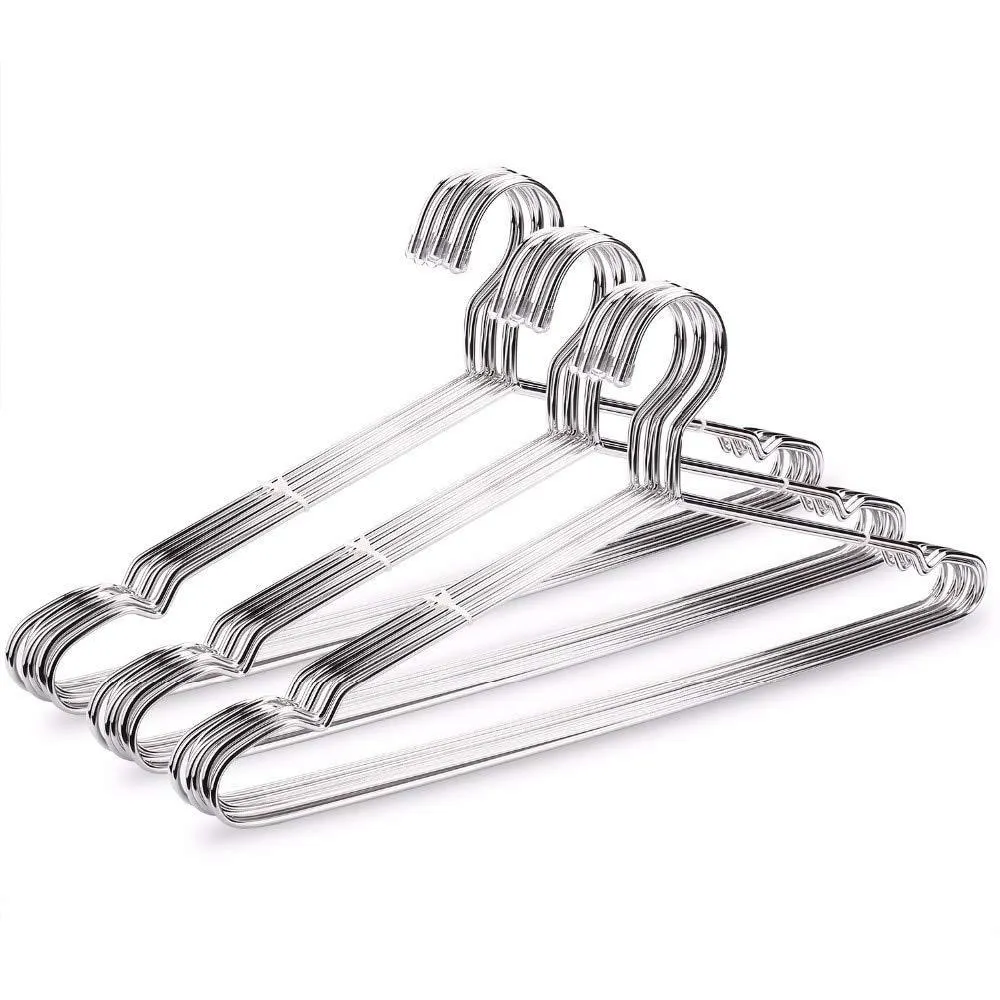 Xyijia Hanger Super Strong Stainless Steel Metal Wire Hangers Clothes Hangers, Coat Hanger, Suit Hanger (30Pcs/Lot)