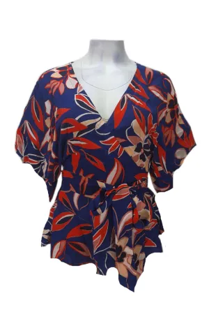 YUMI KIM Women's Navy Red That's A Wrap Top #TP16010-2 NWT